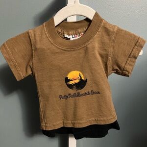 Whatever Pacific Paddle Boarder Brown Shirt and Zinnias Black Short